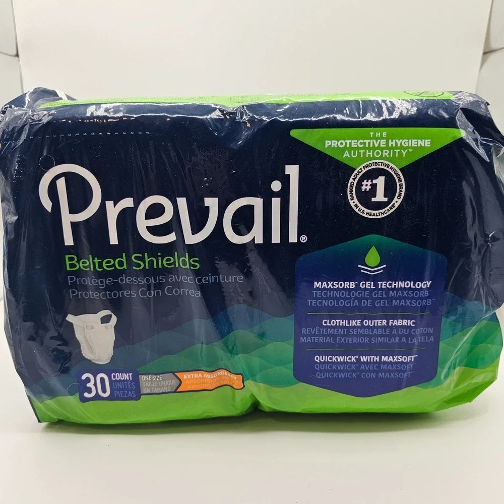 Lot of 2 Prevail Belted Shields 30 Count‎ Extra Incontinence Belted Undergarment
